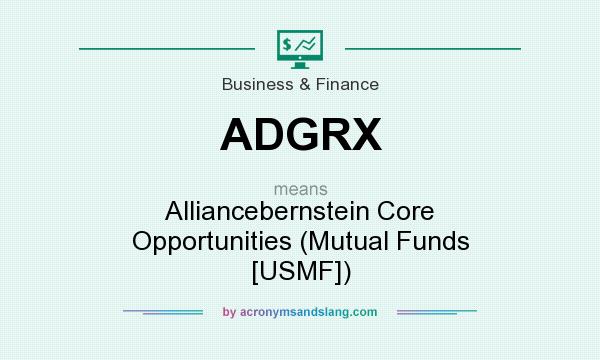 What does ADGRX mean? It stands for Alliancebernstein Core Opportunities (Mutual Funds [USMF])