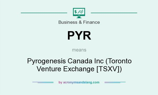 What does PYR mean? It stands for Pyrogenesis Canada Inc (Toronto Venture Exchange [TSXV])