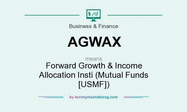 What does AGWAX mean? It stands for Forward Growth & Income Allocation Insti (Mutual Funds [USMF])
