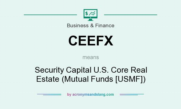What does CEEFX mean? It stands for Security Capital U.S. Core Real Estate (Mutual Funds [USMF])