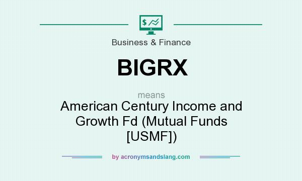 What does BIGRX mean? It stands for American Century Income and Growth Fd (Mutual Funds [USMF])