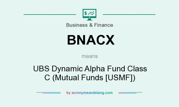 What does BNACX mean? It stands for UBS Dynamic Alpha Fund Class C (Mutual Funds [USMF])