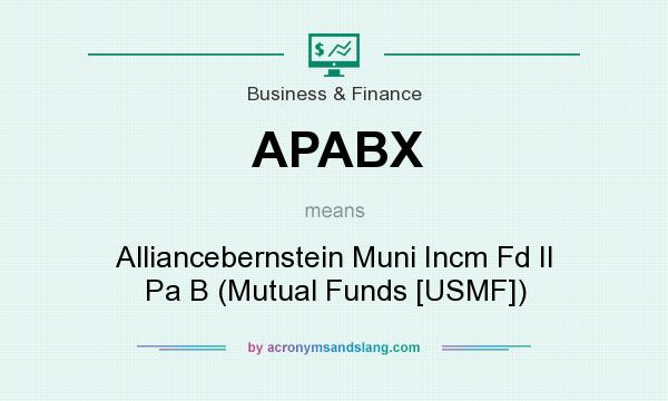 What does APABX mean? It stands for Alliancebernstein Muni Incm Fd II Pa B (Mutual Funds [USMF])