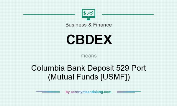 What does CBDEX mean? It stands for Columbia Bank Deposit 529 Port (Mutual Funds [USMF])