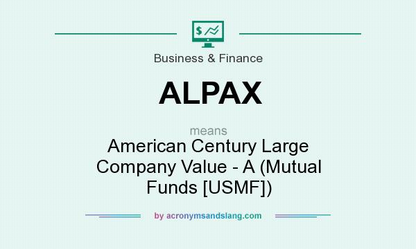 What does ALPAX mean? It stands for American Century Large Company Value - A (Mutual Funds [USMF])