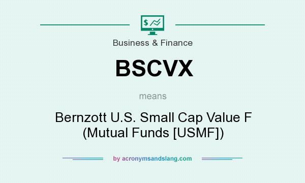 What does BSCVX mean? It stands for Bernzott U.S. Small Cap Value F (Mutual Funds [USMF])