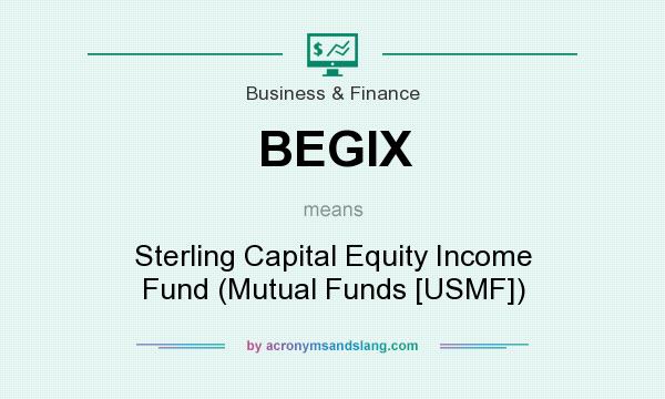 What does BEGIX mean? It stands for Sterling Capital Equity Income Fund (Mutual Funds [USMF])