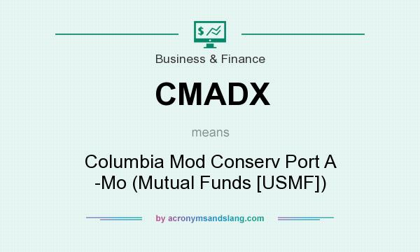 What does CMADX mean? It stands for Columbia Mod Conserv Port A -Mo (Mutual Funds [USMF])