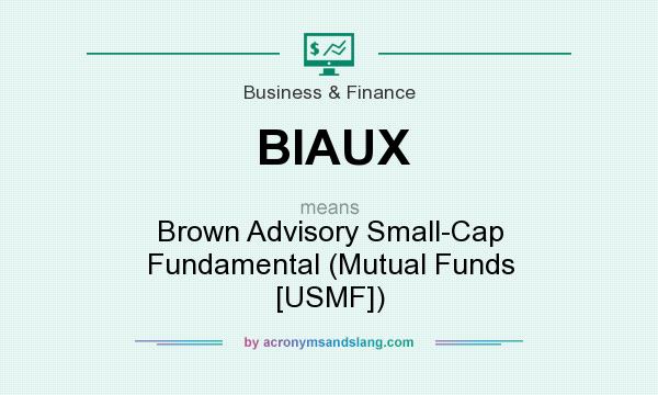 What does BIAUX mean? It stands for Brown Advisory Small-Cap Fundamental (Mutual Funds [USMF])