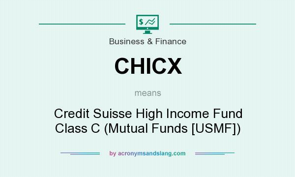 What does CHICX mean? It stands for Credit Suisse High Income Fund Class C (Mutual Funds [USMF])