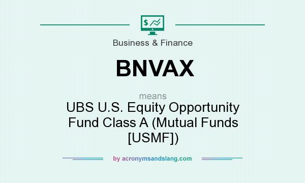 What does BNVAX mean? It stands for UBS U.S. Equity Opportunity Fund Class A (Mutual Funds [USMF])
