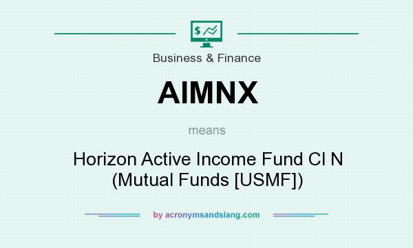 What does AIMNX mean? It stands for Horizon Active Income Fund Cl N (Mutual Funds [USMF])