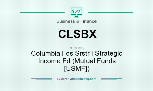 What does CLSBX mean? It stands for Columbia Fds Srstr I Strategic Income Fd (Mutual Funds [USMF])