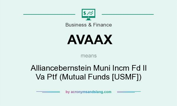 What does AVAAX mean? It stands for Alliancebernstein Muni Incm Fd II Va Ptf (Mutual Funds [USMF])