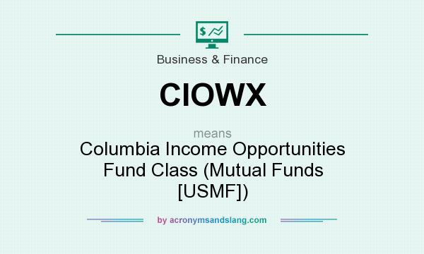 What does CIOWX mean? It stands for Columbia Income Opportunities Fund Class (Mutual Funds [USMF])