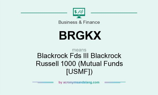 What does BRGKX mean? It stands for Blackrock Fds III Blackrock Russell 1000 (Mutual Funds [USMF])