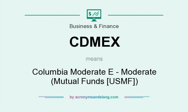 What does CDMEX mean? It stands for Columbia Moderate E - Moderate (Mutual Funds [USMF])