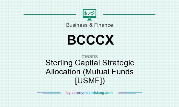 What does BCCCX mean? It stands for Sterling Capital Strategic Allocation (Mutual Funds [USMF])