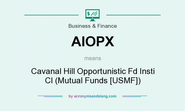 What does AIOPX mean? It stands for Cavanal Hill Opportunistic Fd Insti Cl (Mutual Funds [USMF])