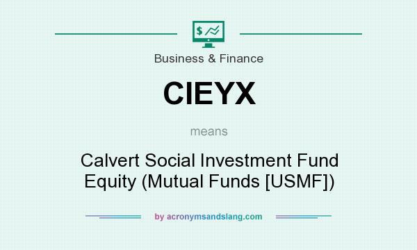 What does CIEYX mean? It stands for Calvert Social Investment Fund Equity (Mutual Funds [USMF])