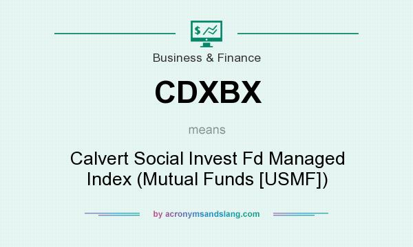 What does CDXBX mean? It stands for Calvert Social Invest Fd Managed Index (Mutual Funds [USMF])
