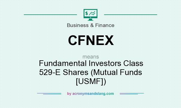 What does CFNEX mean? It stands for Fundamental Investors Class 529-E Shares (Mutual Funds [USMF])