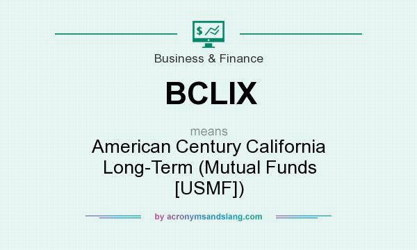 What does BCLIX mean? It stands for American Century California Long-Term (Mutual Funds [USMF])