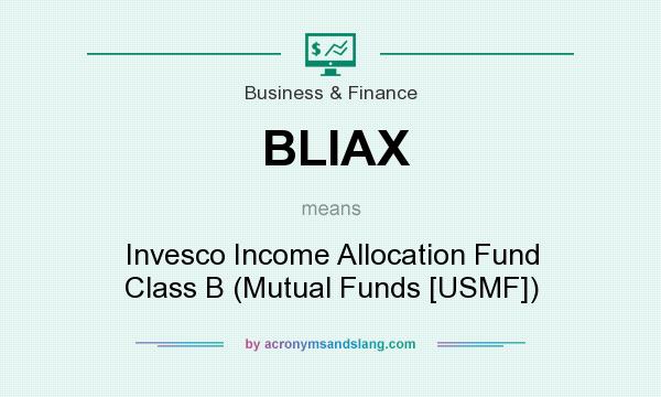 What does BLIAX mean? It stands for Invesco Income Allocation Fund Class B (Mutual Funds [USMF])