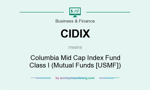 What does CIDIX mean? It stands for Columbia Mid Cap Index Fund Class I (Mutual Funds [USMF])
