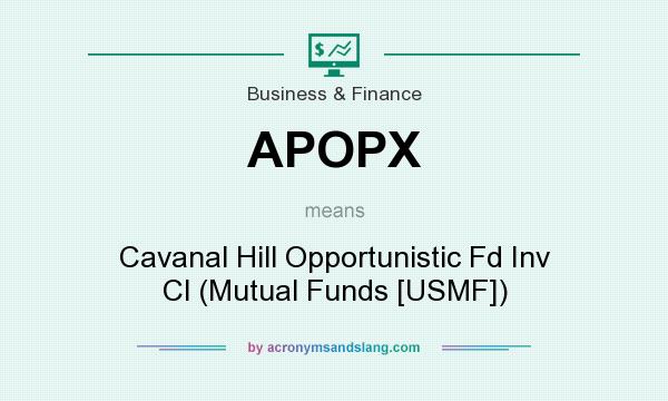 What does APOPX mean? It stands for Cavanal Hill Opportunistic Fd Inv Cl (Mutual Funds [USMF])