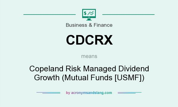 What does CDCRX mean? It stands for Copeland Risk Managed Dividend Growth (Mutual Funds [USMF])