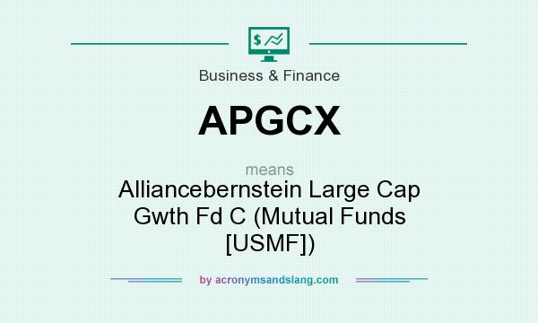 What does APGCX mean? It stands for Alliancebernstein Large Cap Gwth Fd C (Mutual Funds [USMF])