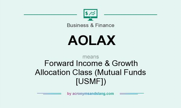 What does AOLAX mean? It stands for Forward Income & Growth Allocation Class (Mutual Funds [USMF])