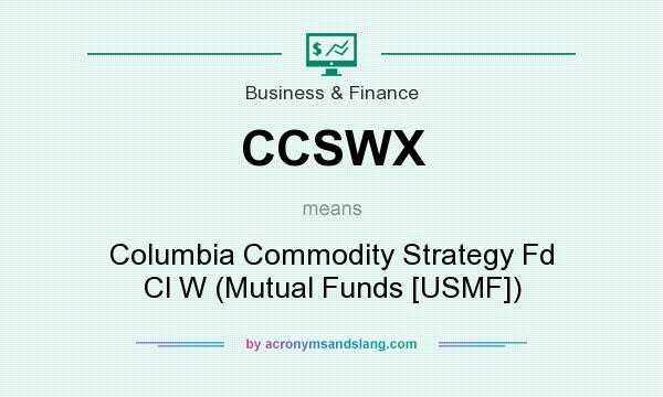 What does CCSWX mean? It stands for Columbia Commodity Strategy Fd Cl W (Mutual Funds [USMF])