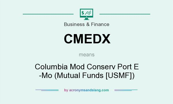 What does CMEDX mean? It stands for Columbia Mod Conserv Port E -Mo (Mutual Funds [USMF])