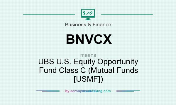 What does BNVCX mean? It stands for UBS U.S. Equity Opportunity Fund Class C (Mutual Funds [USMF])