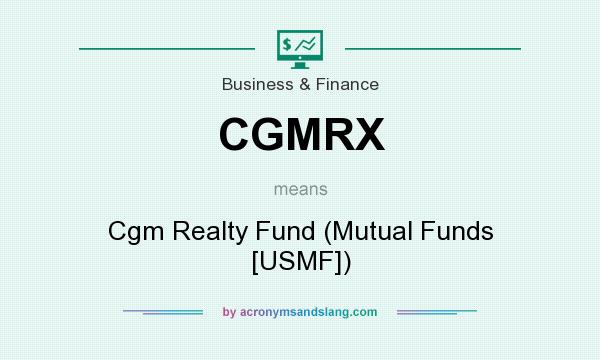 What does CGMRX mean? It stands for Cgm Realty Fund (Mutual Funds [USMF])