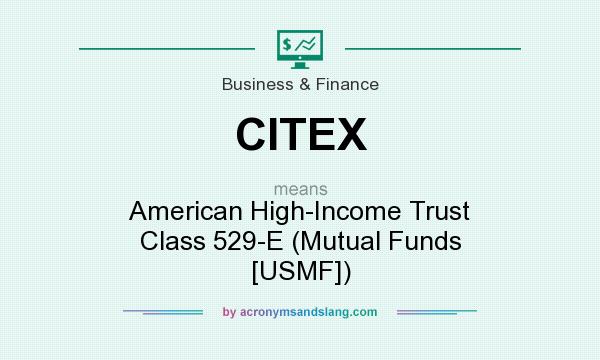 What does CITEX mean? It stands for American High-Income Trust Class 529-E (Mutual Funds [USMF])
