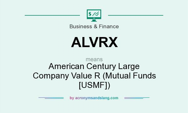 What does ALVRX mean? It stands for American Century Large Company Value R (Mutual Funds [USMF])