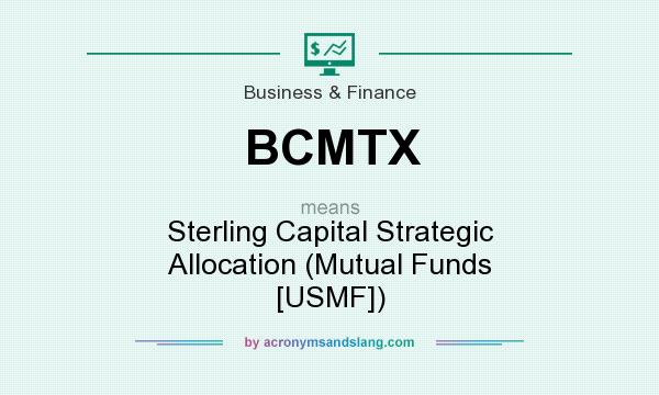 What does BCMTX mean? It stands for Sterling Capital Strategic Allocation (Mutual Funds [USMF])