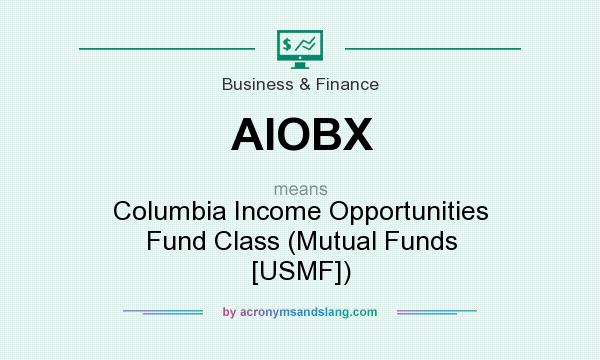 What does AIOBX mean? It stands for Columbia Income Opportunities Fund Class (Mutual Funds [USMF])