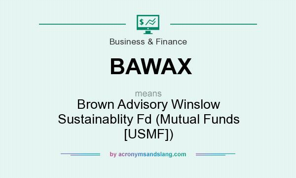 What does BAWAX mean? It stands for Brown Advisory Winslow Sustainablity Fd (Mutual Funds [USMF])