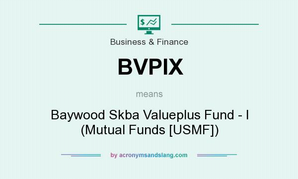 What does BVPIX mean? It stands for Baywood Skba Valueplus Fund - I (Mutual Funds [USMF])