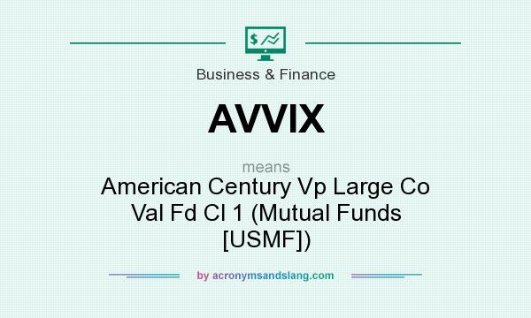 What does AVVIX mean? It stands for American Century Vp Large Co Val Fd Cl 1 (Mutual Funds [USMF])