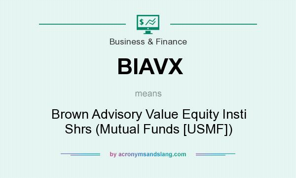 What does BIAVX mean? It stands for Brown Advisory Value Equity Insti Shrs (Mutual Funds [USMF])