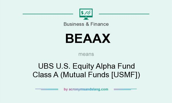 What does BEAAX mean? It stands for UBS U.S. Equity Alpha Fund Class A (Mutual Funds [USMF])