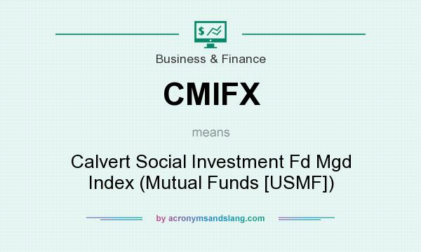 What does CMIFX mean? It stands for Calvert Social Investment Fd Mgd Index (Mutual Funds [USMF])
