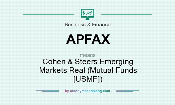 What does APFAX mean? It stands for Cohen & Steers Emerging Markets Real (Mutual Funds [USMF])