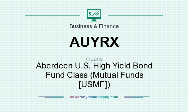 What does AUYRX mean? It stands for Aberdeen U.S. High Yield Bond Fund Class (Mutual Funds [USMF])
