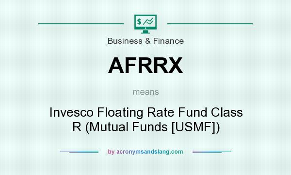 What does AFRRX mean? It stands for Invesco Floating Rate Fund Class R (Mutual Funds [USMF])
